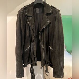 Allsaints Suede Leather Biker Jacket